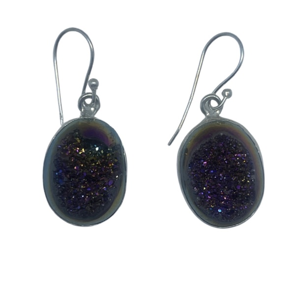 Rainbow Druzy Earrings - Picture 1 of 1